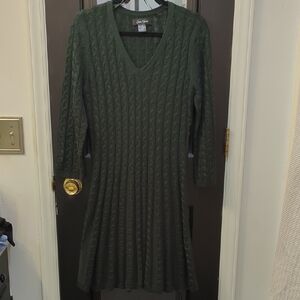Jessica Howard Forest Green Long Sleeve Sweater Dress